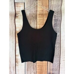 Vince Sleeveless Knit Tank Top Black Italian Yarn Luxury Basics Size Large NWT